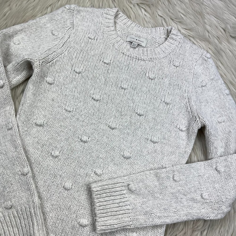 Lucky Brand Pom Pom Textured Pullover Sweater - Picture 2 of 5